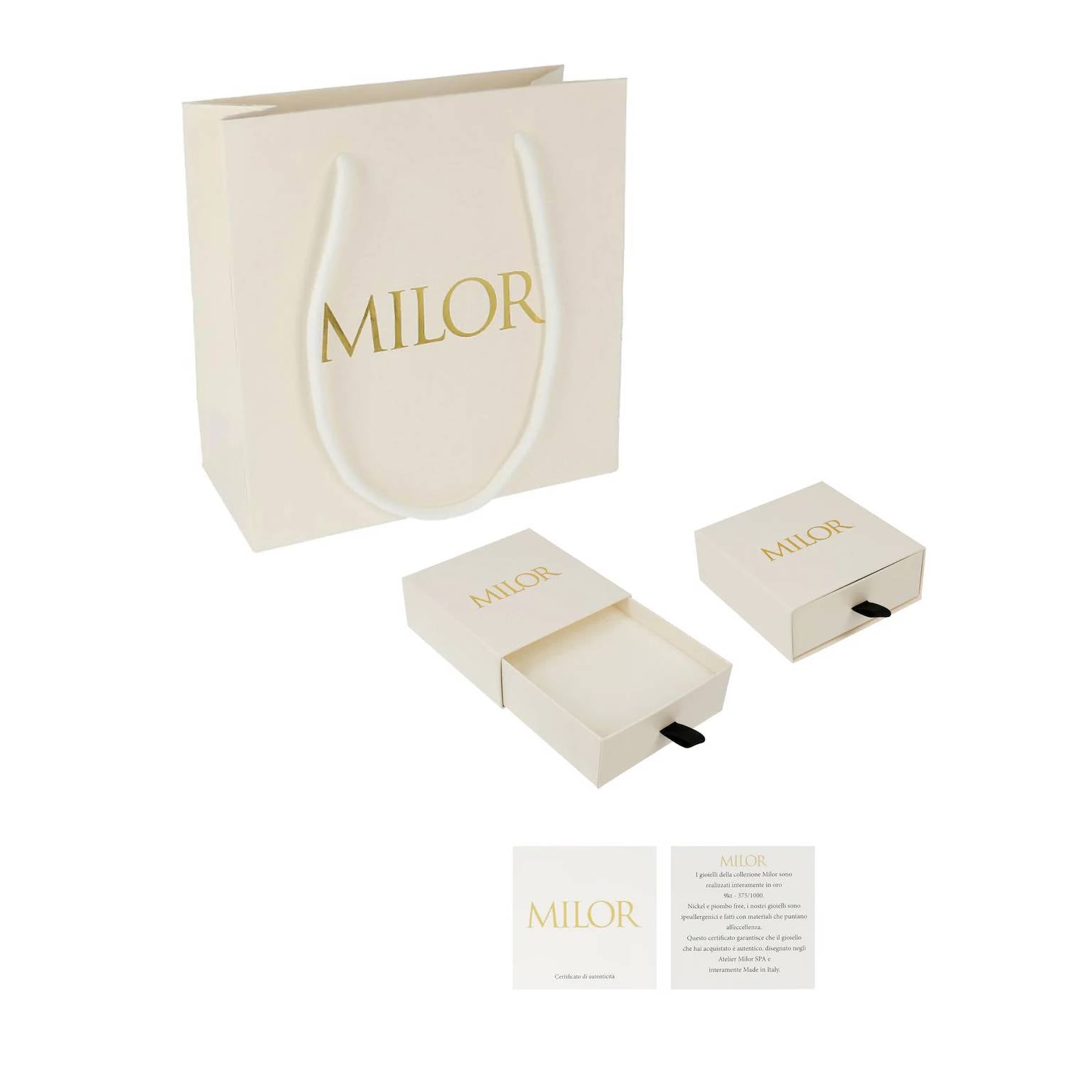 Orecchini Donna Bambina Milor Gold 9 KT Cuore Punto Luce WSGD90477.YG